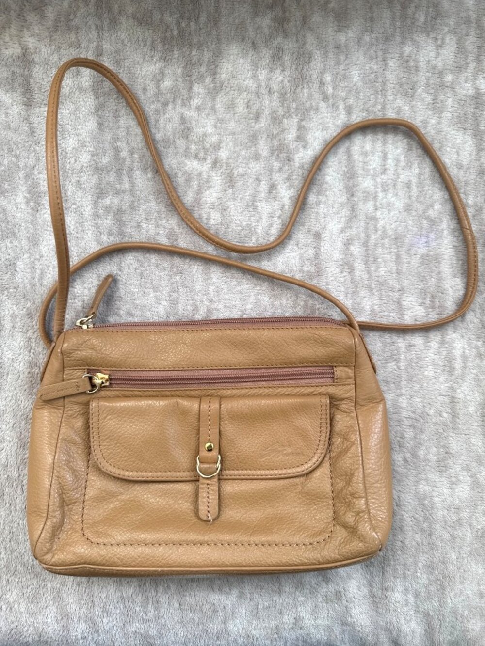 Stone Mountain Faux Leather Cross Body Bag Light Brown/Beige